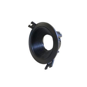 Base Embutida Redonda Profunda Para GU10 Negra